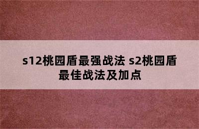 s12桃园盾最强战法 s2桃园盾最佳战法及加点